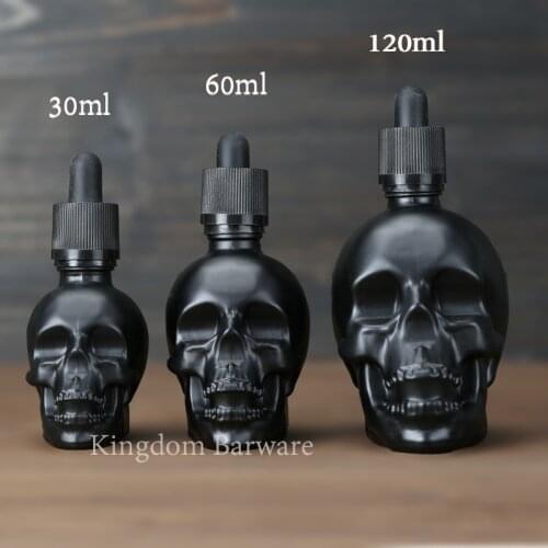 Skull glass dropper bottle liquid dropper bottle perfume oil bottle essential oil bottle with funnel pipette with nipple