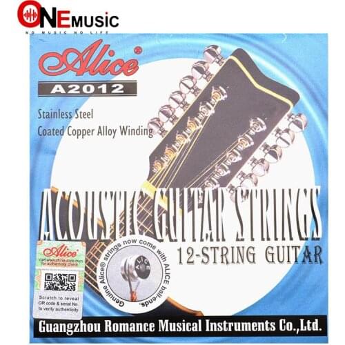 Alice A2012 12 Strings Acoustic Guitar Strings 010-026 Musical Instrument Guitar Parts Accessories 12 Guitarrra Strings 1 Set