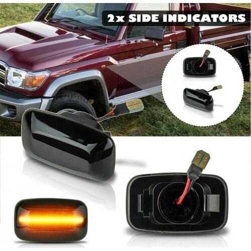 LED Side Marker Turn Signal Indicator Light For Toyota Land Cruiser 70 80 100 Dynamic Amber