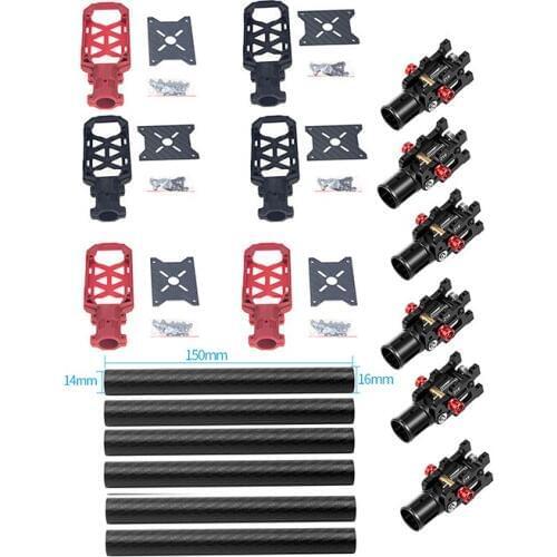 3K Carbon Fiber Tube + 16mm Clamp Type Motor Mount Plate Holder + Z16 Folding Arm Tube for 6-axle 4-axle Quadcopter Drone