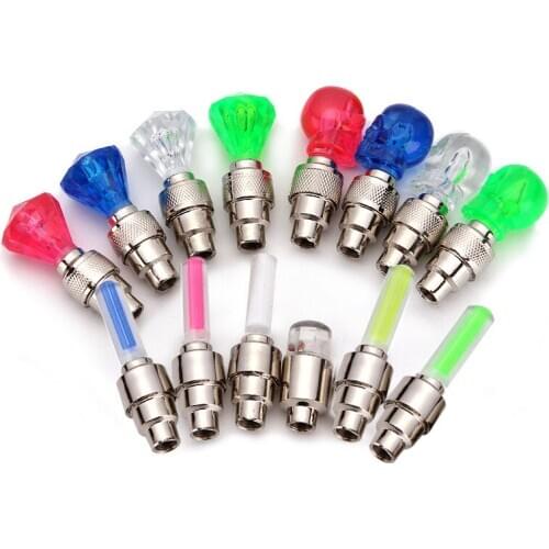 Bicycle Lights Wheel Tire lamp Tyre Tire LED valve light Caps Bike Accessories Cycling Lantern Spokes Bike Lamp Color spokes