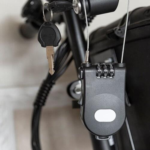 Bicycle Chain Lock Mini Retractable Wire Anti Theft 3 Digit Security Code Cable Lock For Door Laptop Computer Suitcase