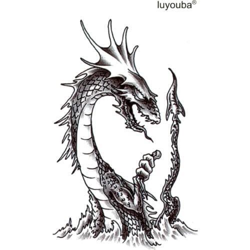 50pcs Loch Ness Monster waterproof temporary tattoos men flash tattoo sticker Western Dragon tatoo sleeves tatouage temporaire