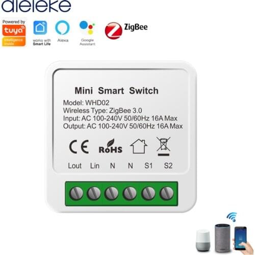 Aleleke Mini Zigbee Switches WIFI App Remote Control Works With Tuya Smart Life APP Led Wireless Smart Home Alexa Light Switch