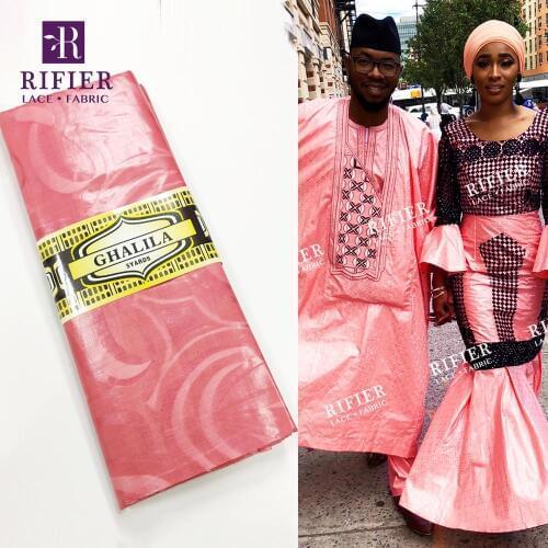Hand Made Bazin Riche Lace Fabrics WIth Jacquard Pattern 5 Yards Pink African Nigeria Women Or men Wedding Dresses Basin Fabric