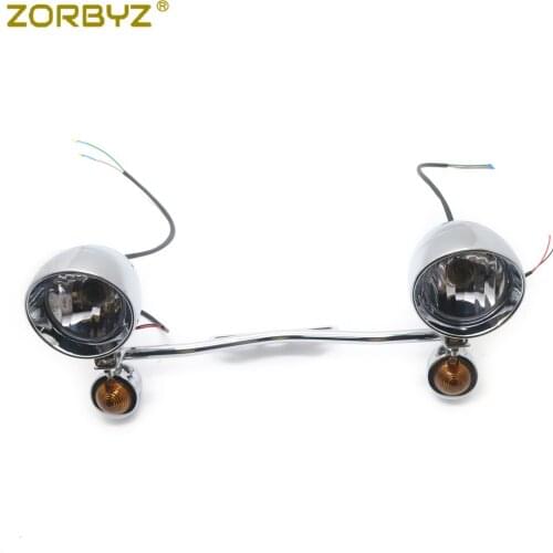 ZORBYZ Motorcycle Driving Passing Turn Signal Spot Fog light Bar Bracket For Harley Honda Yamaha Cruisers