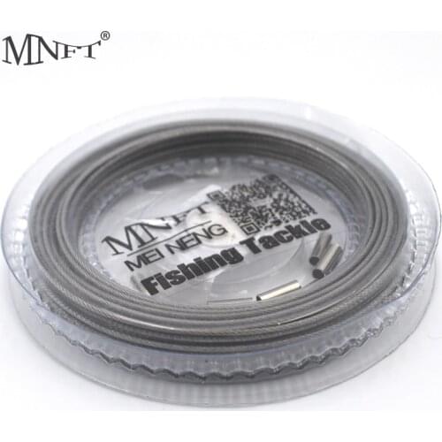 MNFT 1PC Stainless Steel Fishing Wire 7*7 Strands 80LB,1*7 Strands 40LB Trace with Coating Wire Leader 10m