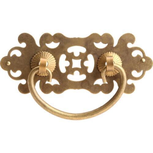 10.2*5.5cm Antique Brass Furniture Handle Drawer Cabinet Handles and Knob Door Kitchen Pull Handle Decorative Furniture Fittings