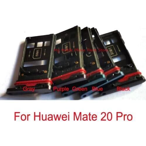 10PCS New Top Quality Sim Card Tray For Huawei Mate20 Mate 20 Pro 20pro Micro Sim Card Holder Slot Tray Adapters Repair Parts