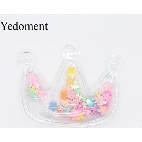 10PCS Transparent Plastic Bag With Colorful Sequins For Hair Clips, DIY Craft Decoration Accessories Y19062402