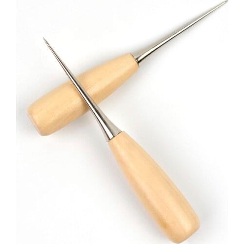 100pcs/lot Awl Hook Needle Steel Stitcher Hole Punching Sewing Awl For Leather Detachable Hand Stitcher Taper Shoes Repair Tool