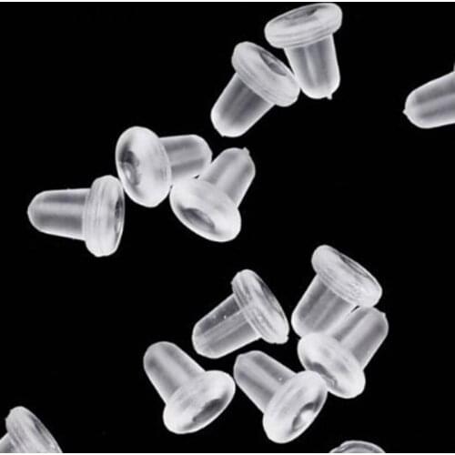 100pcs Ear Bob Silicon Back Earring Stoppers Safety Earring Stopper Earnut Women Jewelry Accessories