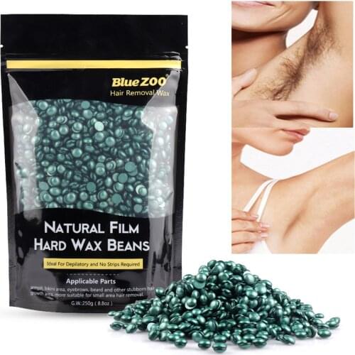 250g Hard Wax Beans Solid Hair Remover No Strip Depilatory Hot Film Wax Bead Hair Removal for Full Body Bikini Face Leg Eyebrow