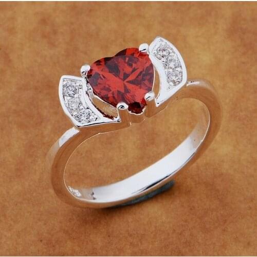 AR578 Hot sterling ring, fashion jewelry, popular red heart /ayoajpva aziajqpa silver color