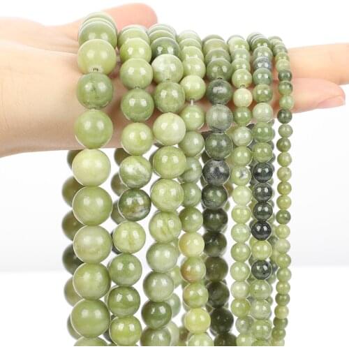 Natural Green Rookie Jades Beads Round Loose Spacer Beads For Jewelry Making DIY Bracelet Necklaces Accessories Strand 6/8/10MM