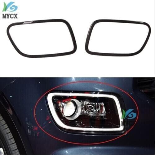 For Hyundai Venue 2019 2020 Carbon Style Headlight Headlamp Frame Decoration Cover Trim Car Styling