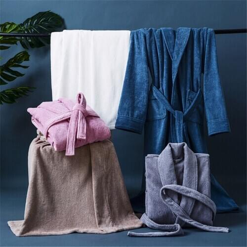 Couples Homewear Winter Lengthen Robe Men Women Toweling Terry Hooded Robe Cotton Bathrobe Soft bata novia Sleeprobe Casual