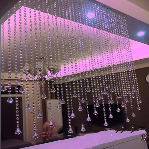 Crystal Garland 0.5/1m Chandelier Crystal Part Crystal Lamp Parts Octagon Crystal Bead Glass Garland Curtain of Beads Home Decor