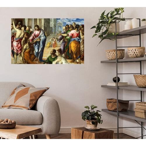 Retro Murals Jesus Christ Gallery Painting Canvas Print Cupid Adam Artwork Ancient Greek Mythology Pictures for Lobby Home Decor