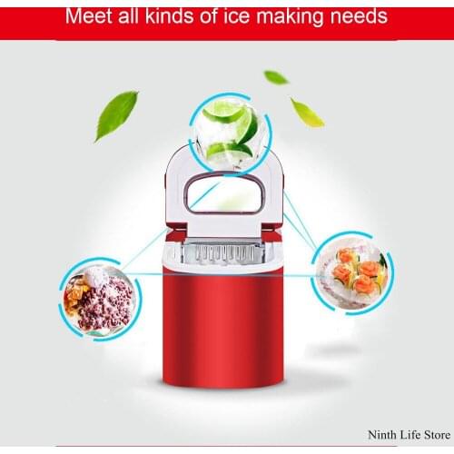Commercial Automatic Ice Cube Maker Household Portable Electric Bullet Round Ice Making Machine 15kg/24H Coffee Bar Teamilk Shop