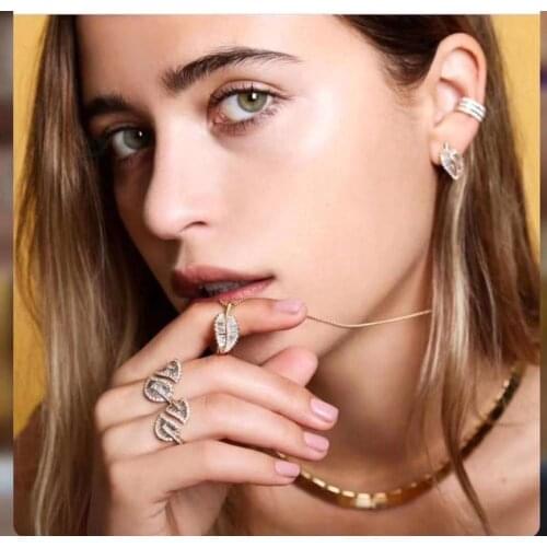 Fashion Bridal Wedding Jewelry Set of Two Necklace Ring Set Micro Inlaid Zircon Jewelry Sets SS05