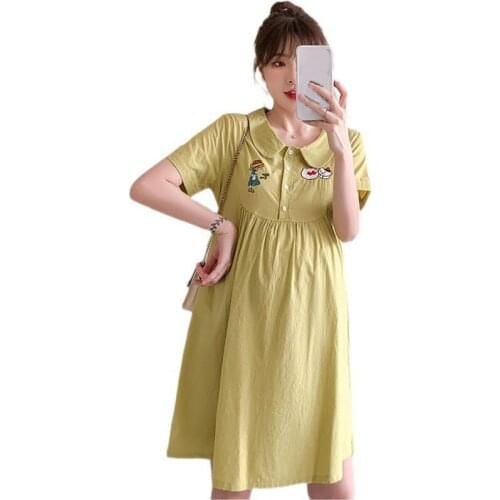 Summer Dress for Pregnant Women Clothes Embroidery Casual Womens Dresses 2021 Dress Woman Pregnancy Dresses Maternity Clothes