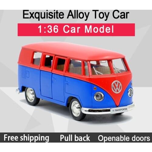 RMZ CITY 1:36 T1 Transporter Bus Alloy Diecast Car Model Toy With Pull Back For Children Gifts Toy Collection