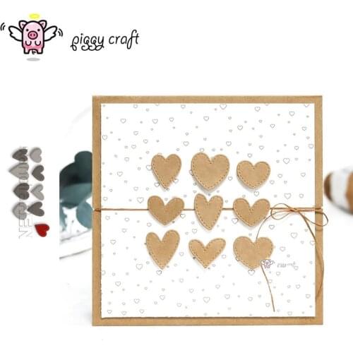 Piggy Craft metal cutting dies cut die mold Love dotted heart Scrapbook paper craft knife mould blade punch stencils dies
