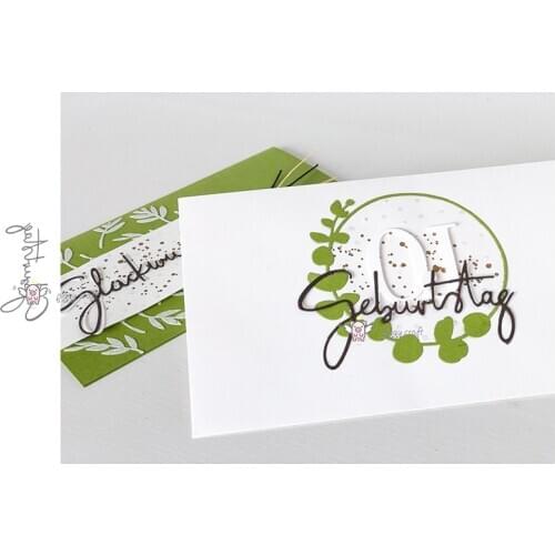 Mmao Crafts Metal Steel Cutting Dies German birthday letter Stencil For DIY Scrapbooking Paper/photo Cards Embossing Dies