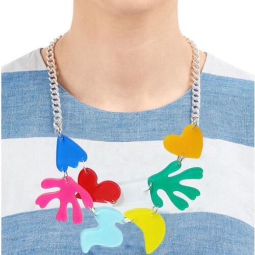 Fashion Candy Colors Necklace Acrylic Pendant Necklace Flower Accessories Kids Lovely Boy Girl Necklace Gift For Children