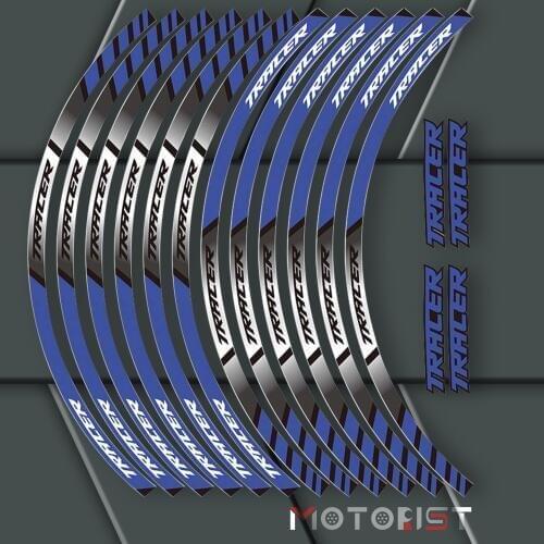 A set of 12pcs high quality motorcycle wheel decals waterproof Reflective stickers rim stripes For YAMAHA TRACER 700 900 850