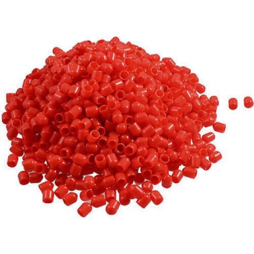 6mm Inner Diameter Red PVC Slip Pipe End Caps Cover Fittings 200 Pcs