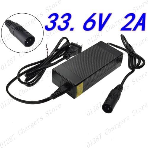 New 33.6V 2A Smart Battery Charger For 8S 28.8V 29.6V Lithium Li-ion e bike bicycle Battery XLR Connector