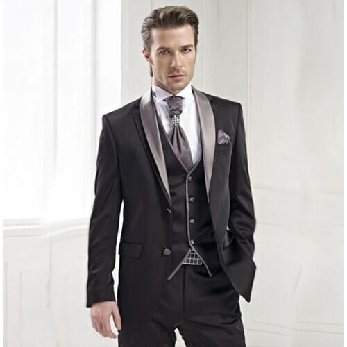 New Classic Men’s Suit Smolking Noivo Terno Slim Fit Easculino Evening Suits For Men black tuxedo grey shawl lapel business best