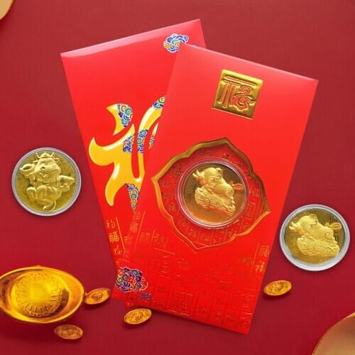 2021 Year Of The Ox Commemorative Coin Lucky China Zodiac Souvenir Collectible Collection Coin Twelve Zodiac Non-currency