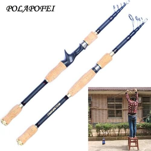POLAPOFEI 46T Carbon Fishing Rod Bait Lure Telescopic Spinning Casting Rod Pod Feeder Pole Fish Tackle Fit For Shimano Reel E39