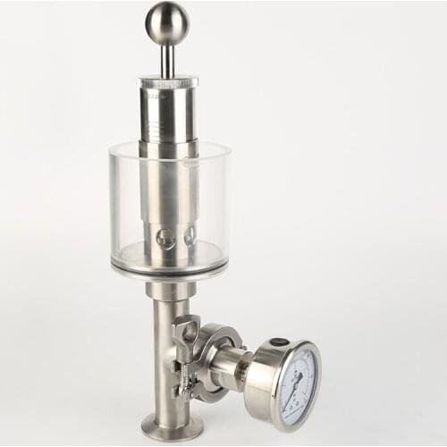 Spring-return Fermenter Diaphragm Type Pressure Relief Valve Beer Spunding Valve with Gauge