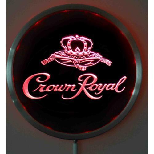 Rs-a0104 Crown Royal Beer LED Neon Round Signs 25cm/ 10 Inch - Bar Sign with RGB Multi-Color Remote Wireless Control Function