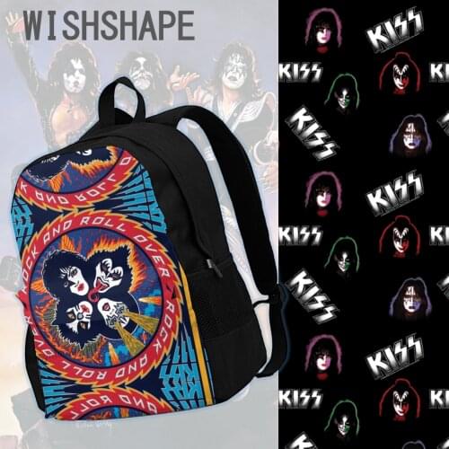 Kiss Band Backpacks Business Youth Print Backpack Fun Polyester Bags