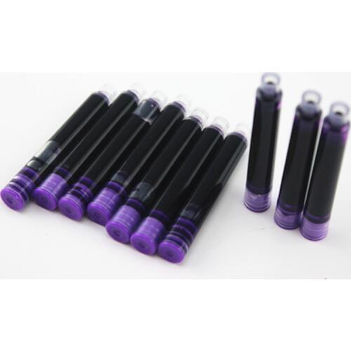 Wholesale Price 30PCS Disposable violet Fountain Pen Ink Cartridge Refills Length Fountain Pen Ink Cartridge Refills