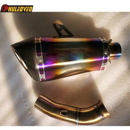 Titanium Alloy KTM390 DUKE RC 390 2017-2020 Motorcycle Exhaust Muffler Escape Link Pipe Carbon End Tip for KTM RC 390 DUKE 390