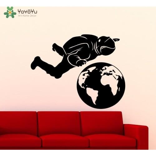 YOYOYU Wall Decal Astronaut Vinyl Wall Stickers For Kids Rooms Planet Earth Wall Decals Cosmonaut Interior Accessories DIY SY615