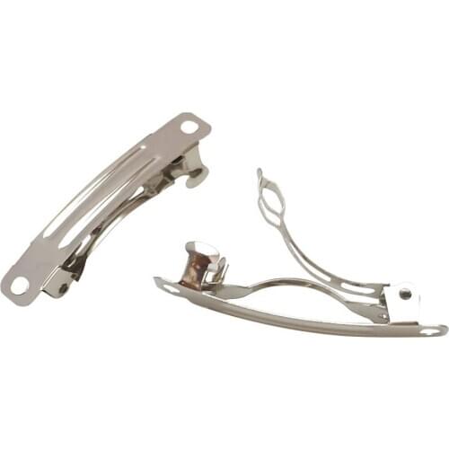 10pcs/lot 40/60/80MM Rhodium Color Metal French Barrettes Hair Clip DIY Hair Bow Clips for DIY Hair Jewelry Findings