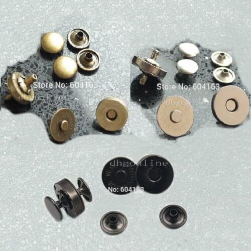100 Sets Magnetic Snap 18mm 3/4" Purse Button Double Rivet Stud closure Clasp High Quality Wholesale