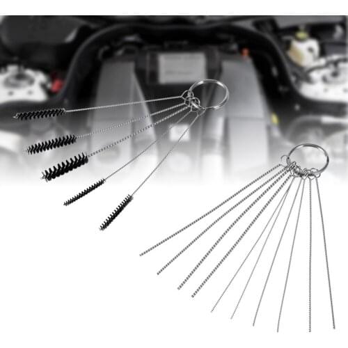 1 Set Car Motor Carburetor Carbon Dirt Jet Remove Needles+Brushes Cleaning tools tubing Scavenging Clogging Janitorial Supplie