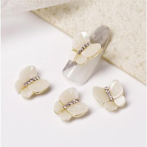 2Pcs Nail Art Decoration Crystal Butterflies Flowers Diamonds 3D Manicure Accessory DIY Tips Manicure Tools