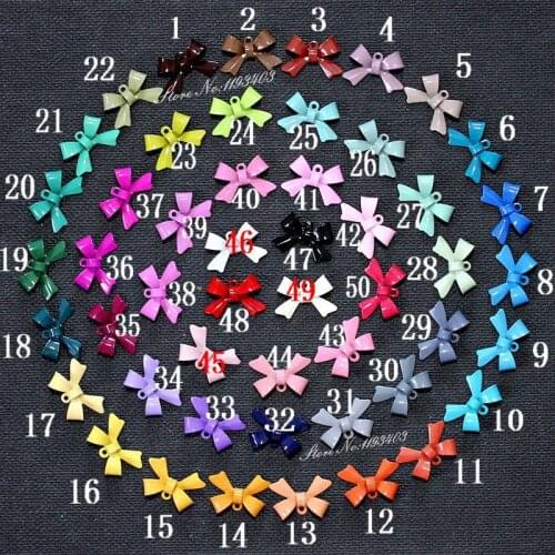 Choose the Color 20PCS Mix RAINBOW bowknot Colored Enameled Bow Charm Pendant Connector 11mm x 16mm( No1-17)