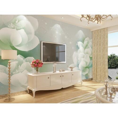 The custom 3D murals,modern minimalist white lotus papel de parede,living room sofa TV wall bedroom wall paper