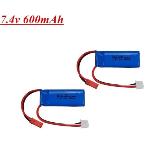 7.4V 600mAh 20C Lipo Battery for WLtoys K969 K979 K989 K999 P929 P939 RC Car Parts 2s 7.4v Rechargeable Battery