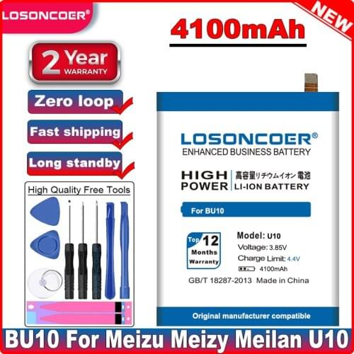 LOSONCOER 4100mAh BU10 Battery for Meizu Meizy Meilan U10 PHONE Battery